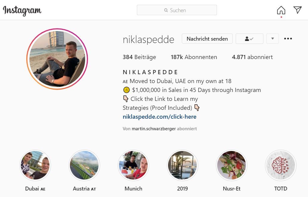 Instagram Niklas Pedde