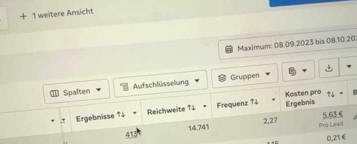 Werbeanzeigenmanager Case Study: 413 Leads zu 5,63 Euro