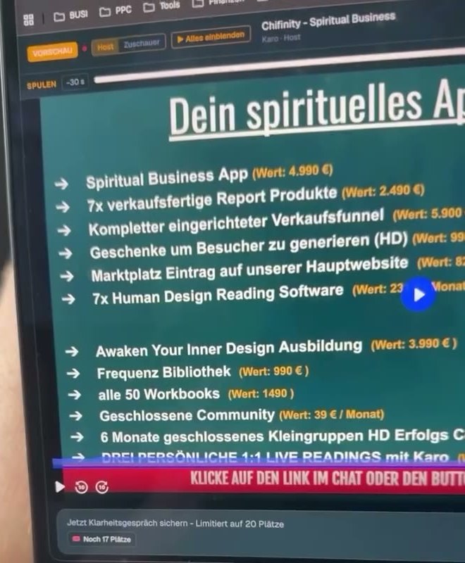 Webbyloop Vorschau mit Spulen, Host- und Zuschauer-Ansicht und Plätze-Zähler